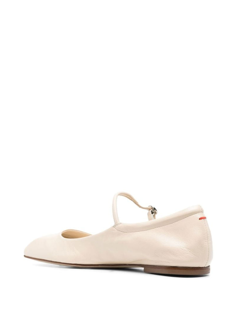 Neutral Uma Leather Ballet Pumps