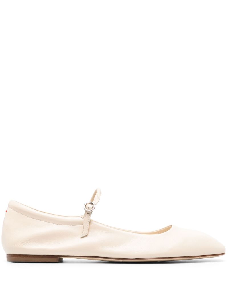Neutral Uma Leather Ballet Pumps