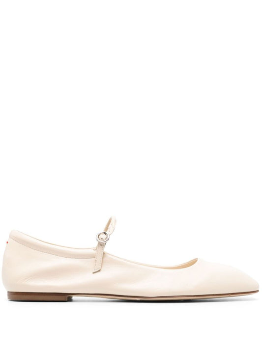 Neutral Uma Leather Ballet Pumps