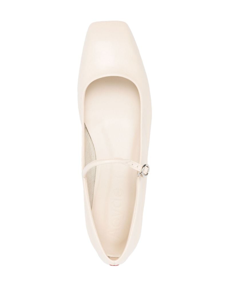 Neutral Uma Leather Ballet Pumps