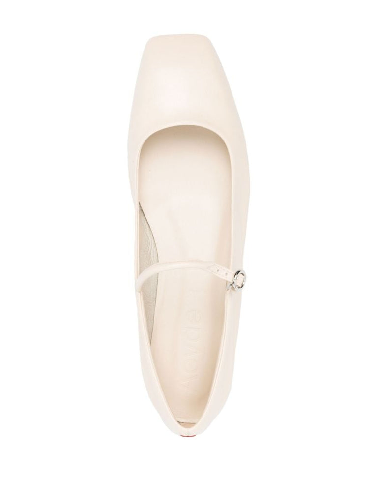 Neutral Uma Leather Ballet Pumps