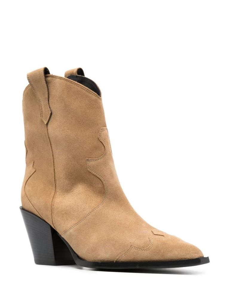 Brown Albi 75 Suede Ankle Boots