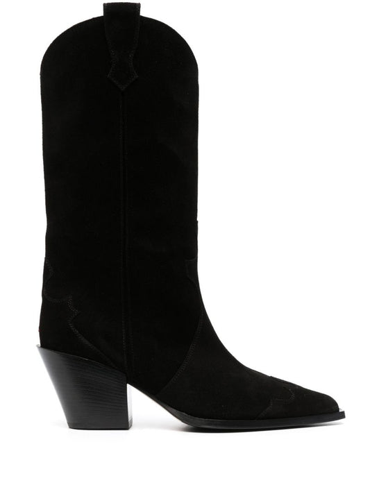 Black 75 Suede Cowboy Boots