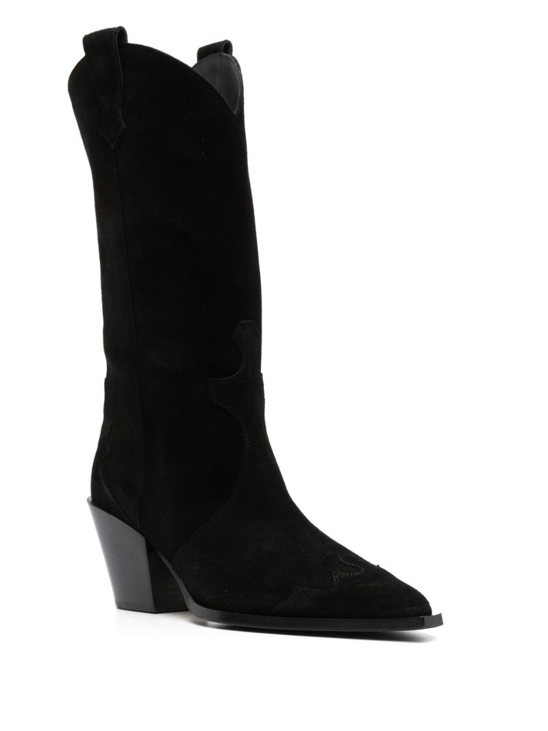 Black 75 Suede Cowboy Boots