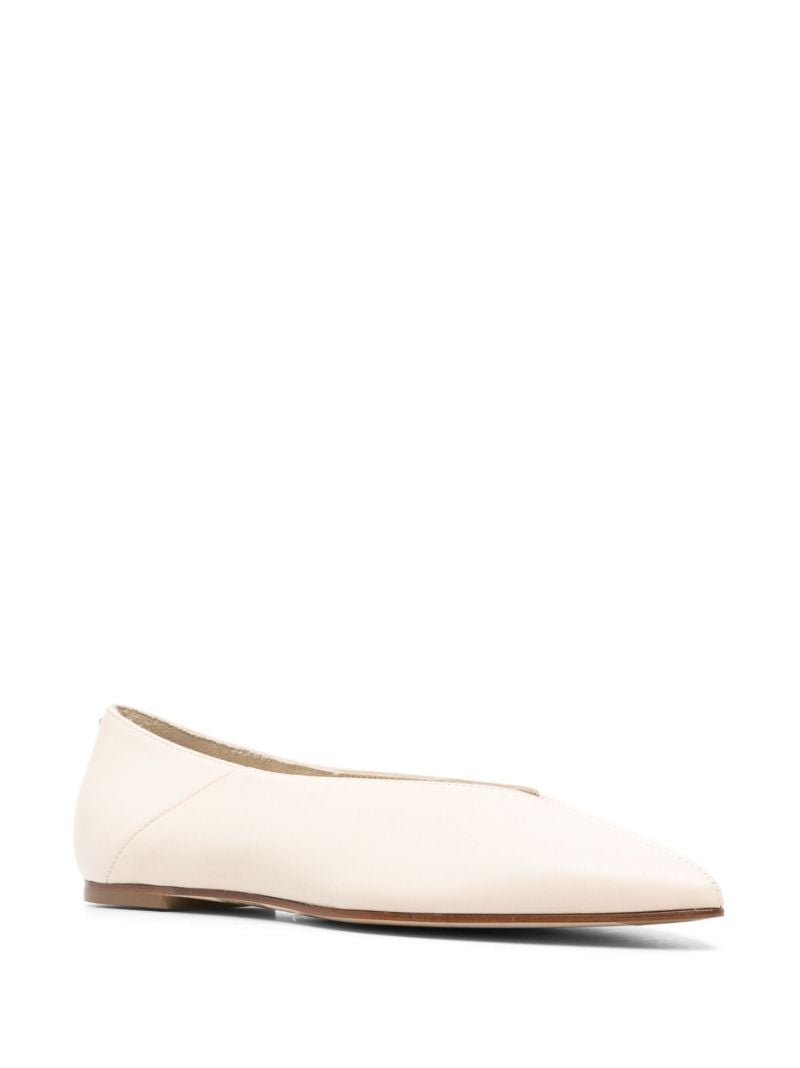 Neutral Moa Leather Ballerina Shoes
