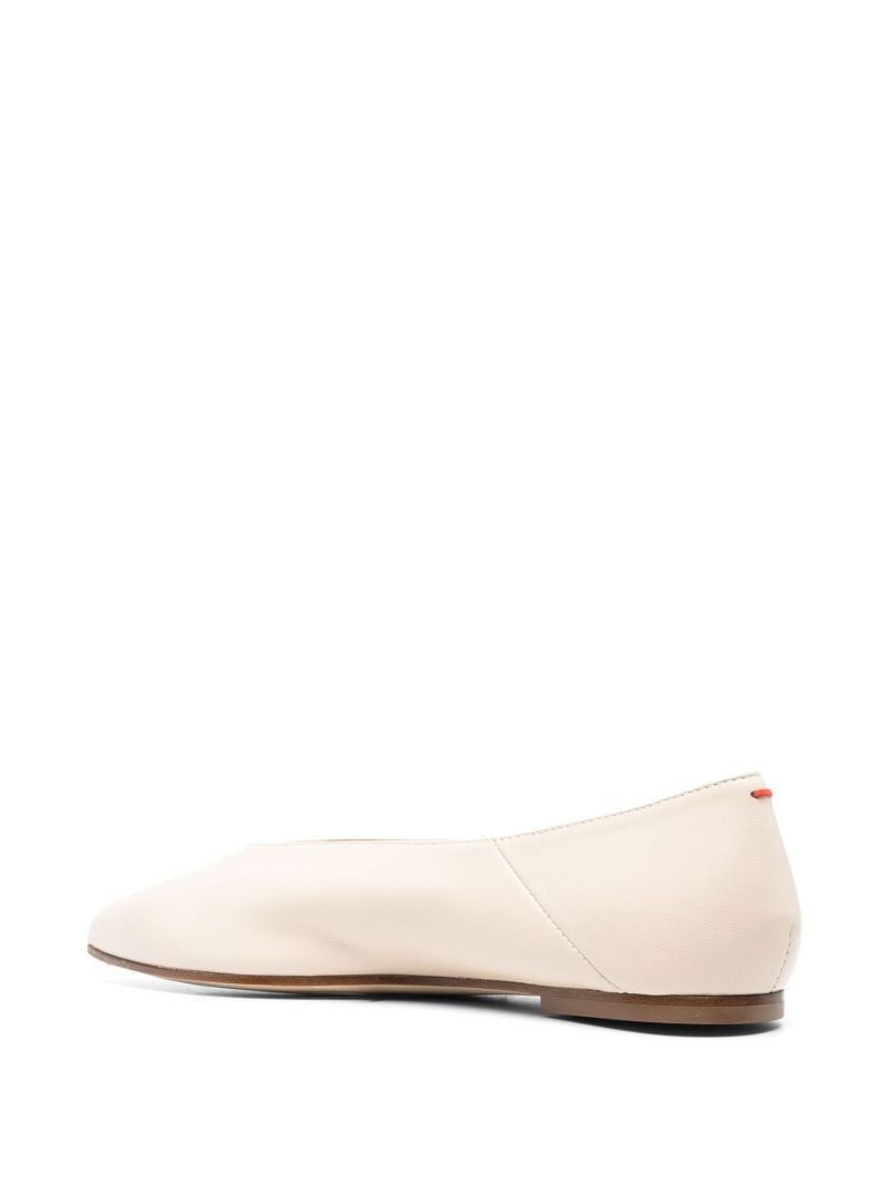 Neutral Moa Leather Ballerina Shoes