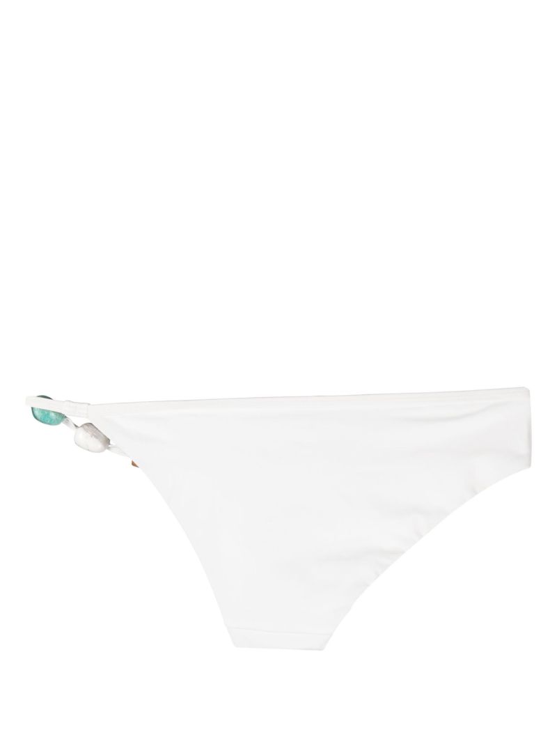 White Crystal Strap Bikini Bottoms