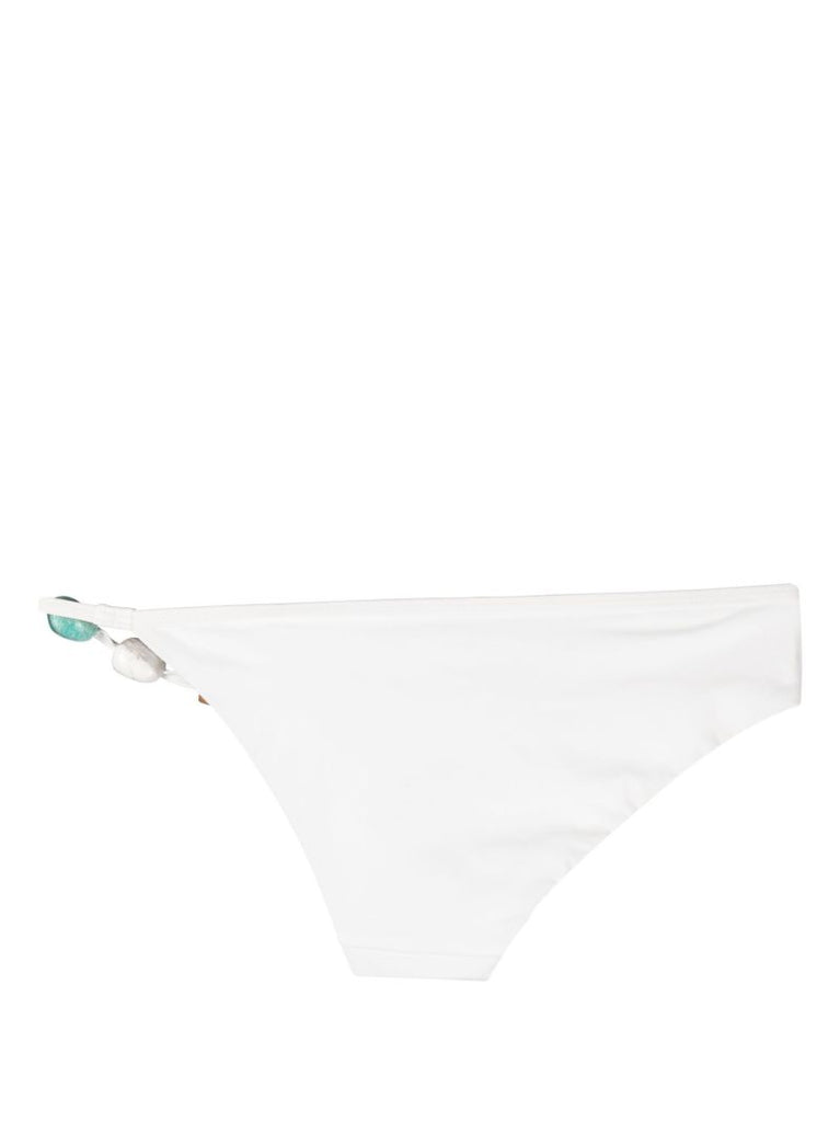 White Crystal Strap Bikini Bottoms