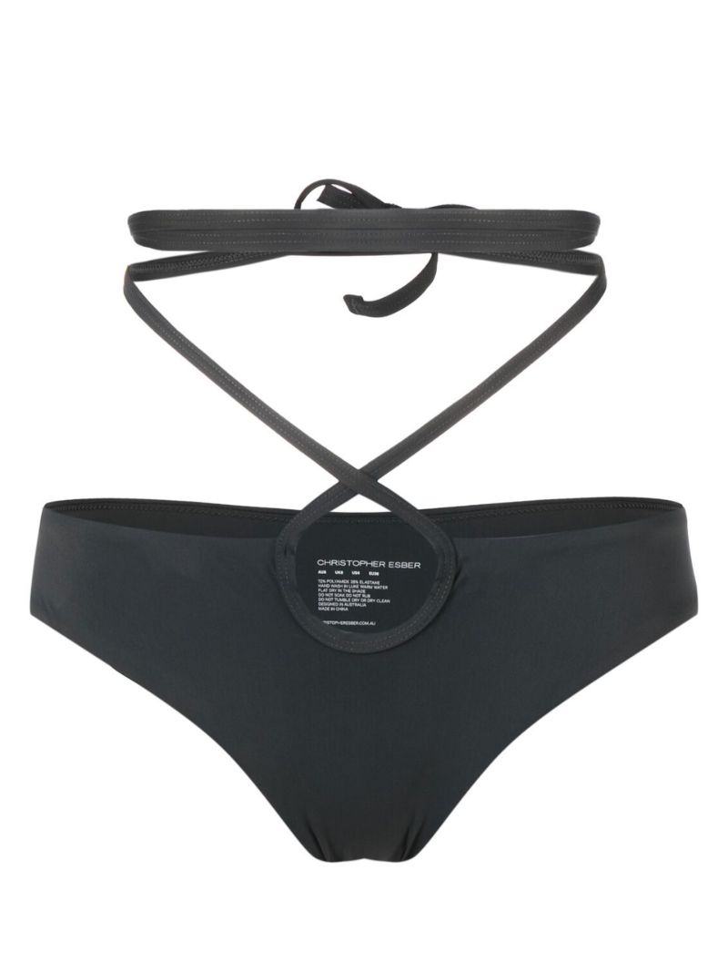Grey Cut-out Bikini Bottoms