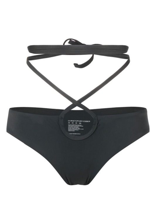 Grey Cut-out Bikini Bottoms