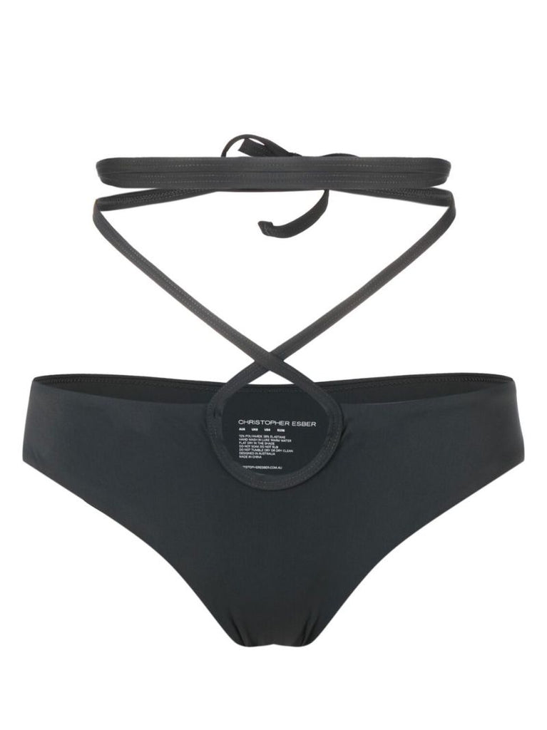 Grey Cut-out Bikini Bottoms