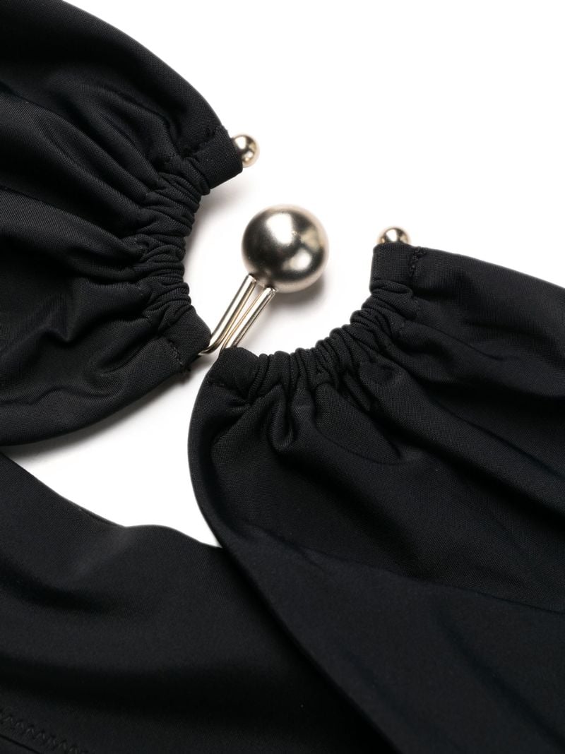 Black Pierced Orbit Bikini Top