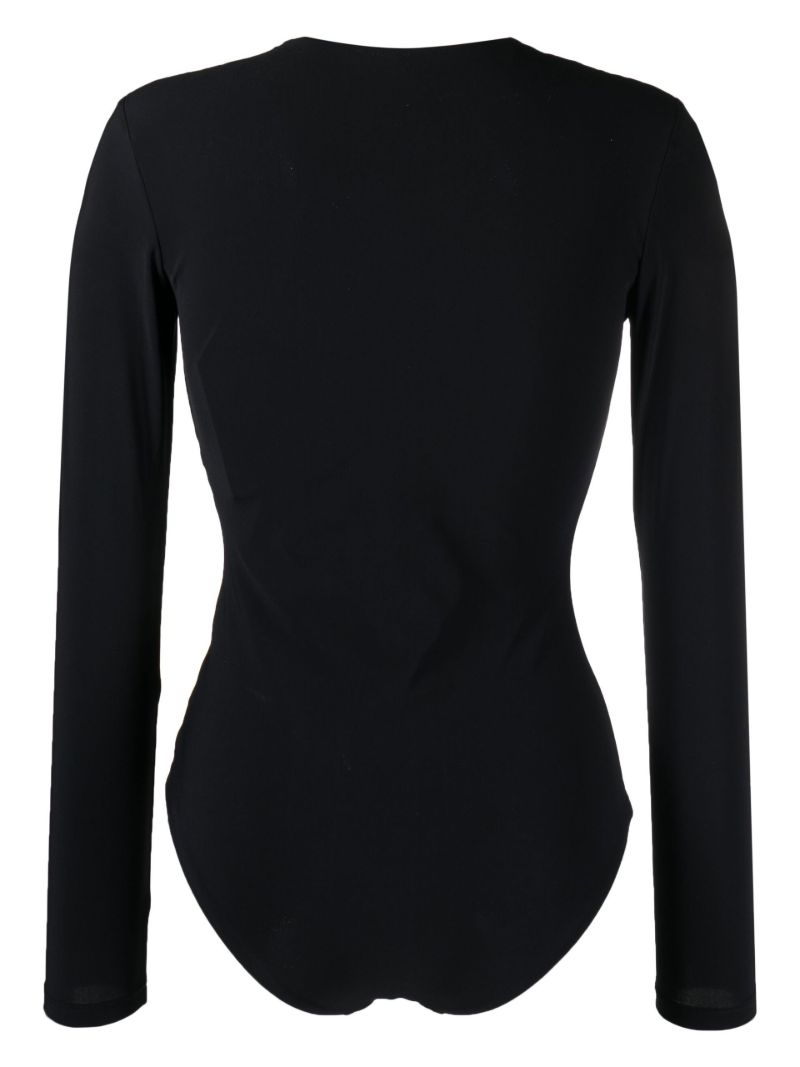 Black Long-sleeve One-piece Swimsuit