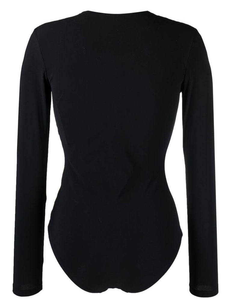 Black Long-sleeve One-piece Swimsuit