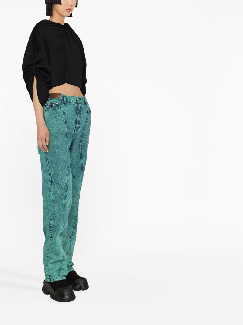 X Alicia Keys Black Cropped Cotton Hoodie