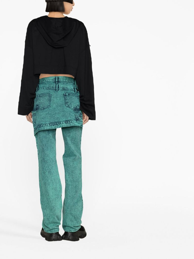 X Alicia Keys Black Cropped Cotton Hoodie