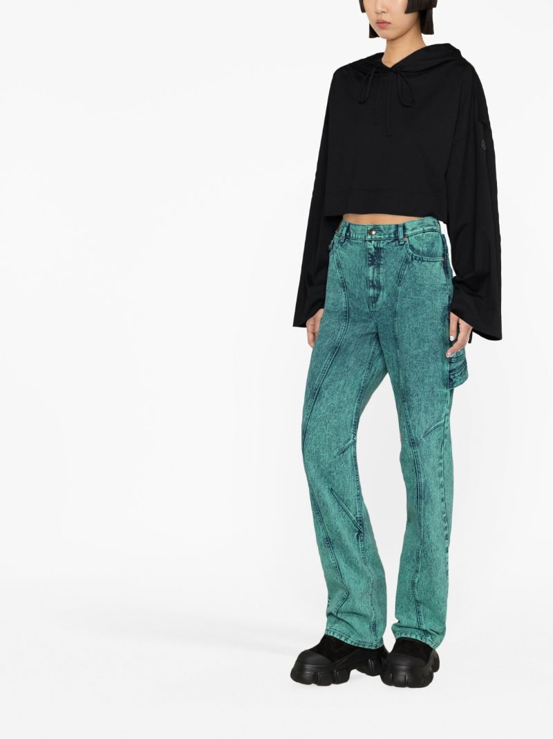 X Alicia Keys Black Cropped Cotton Hoodie