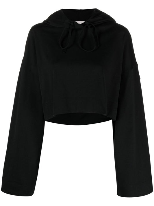 X Alicia Keys Black Cropped Cotton Hoodie