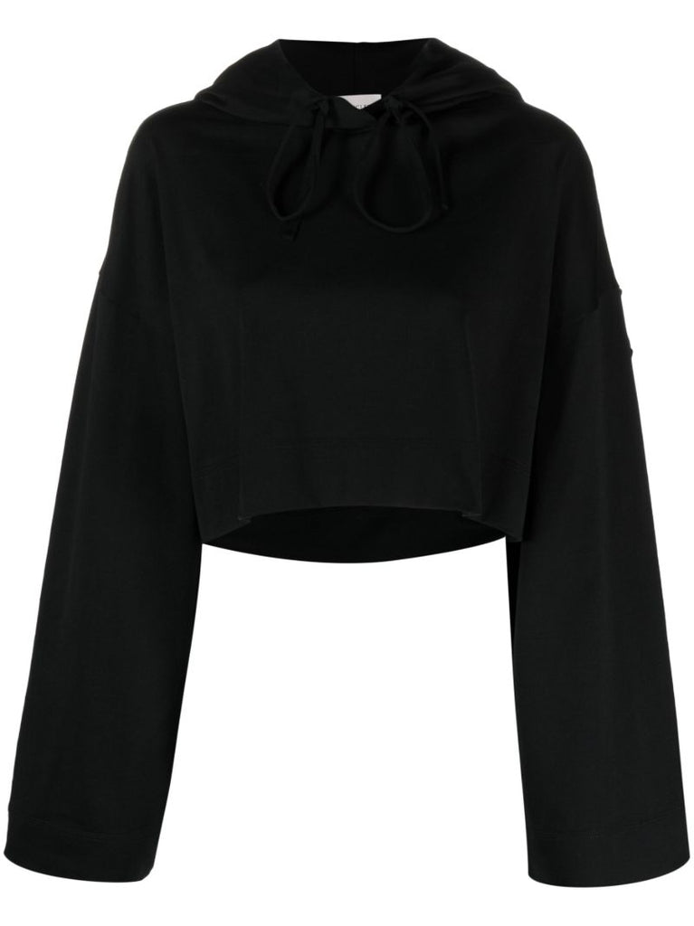 X Alicia Keys Black Cropped Cotton Hoodie
