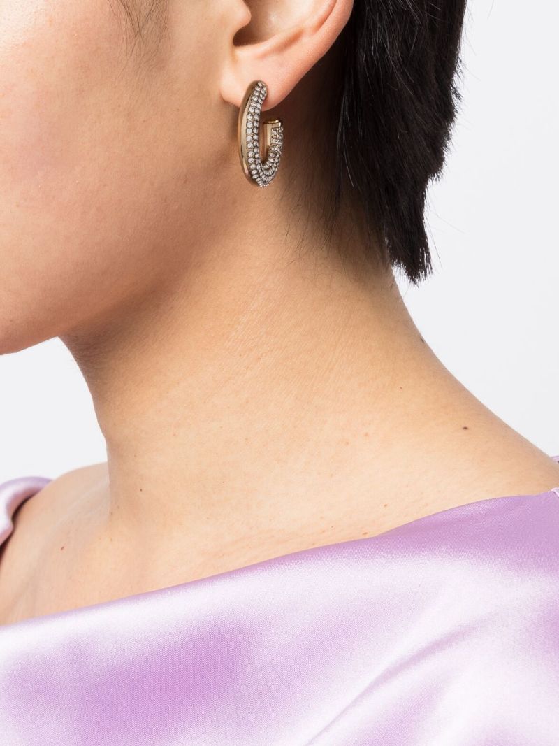 Gold-tone Crystal Hoop Earrings