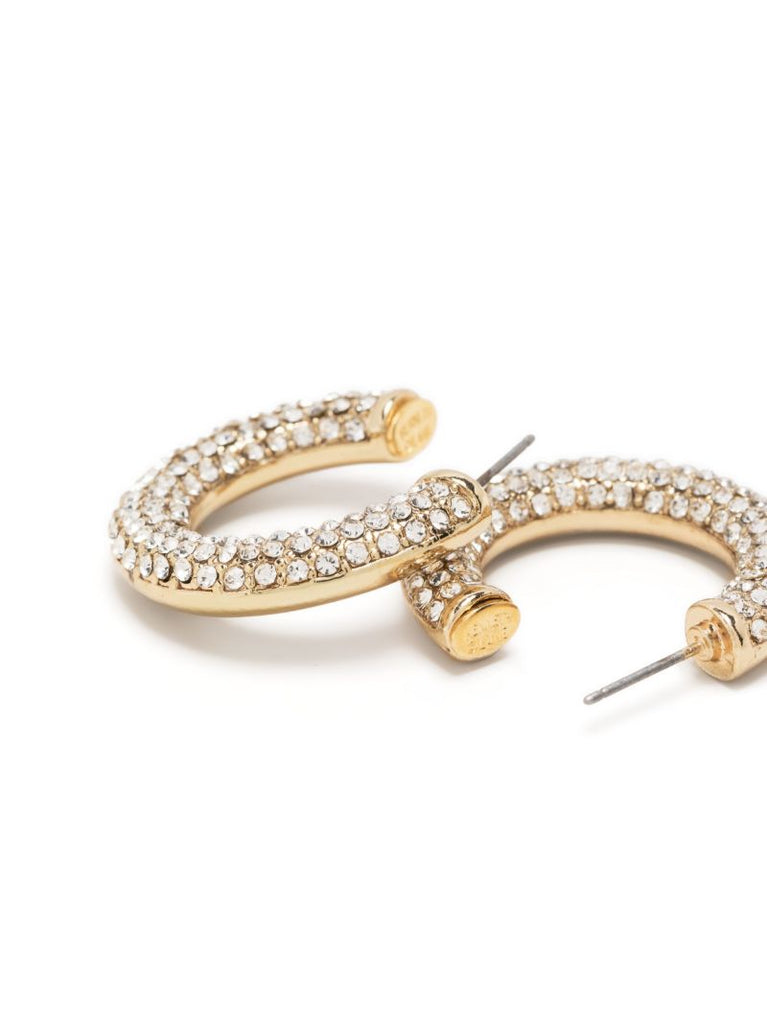 Gold-tone Crystal Hoop Earrings