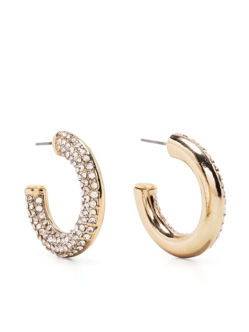 Gold-tone Crystal Hoop Earrings