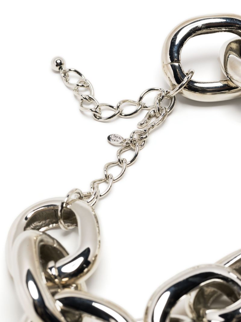 Silver-tone Oval Link Necklace