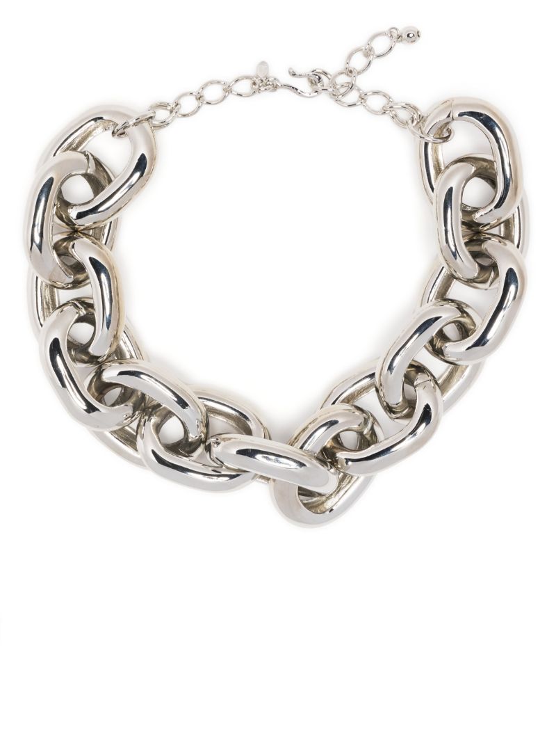 Silver-tone Oval Link Necklace