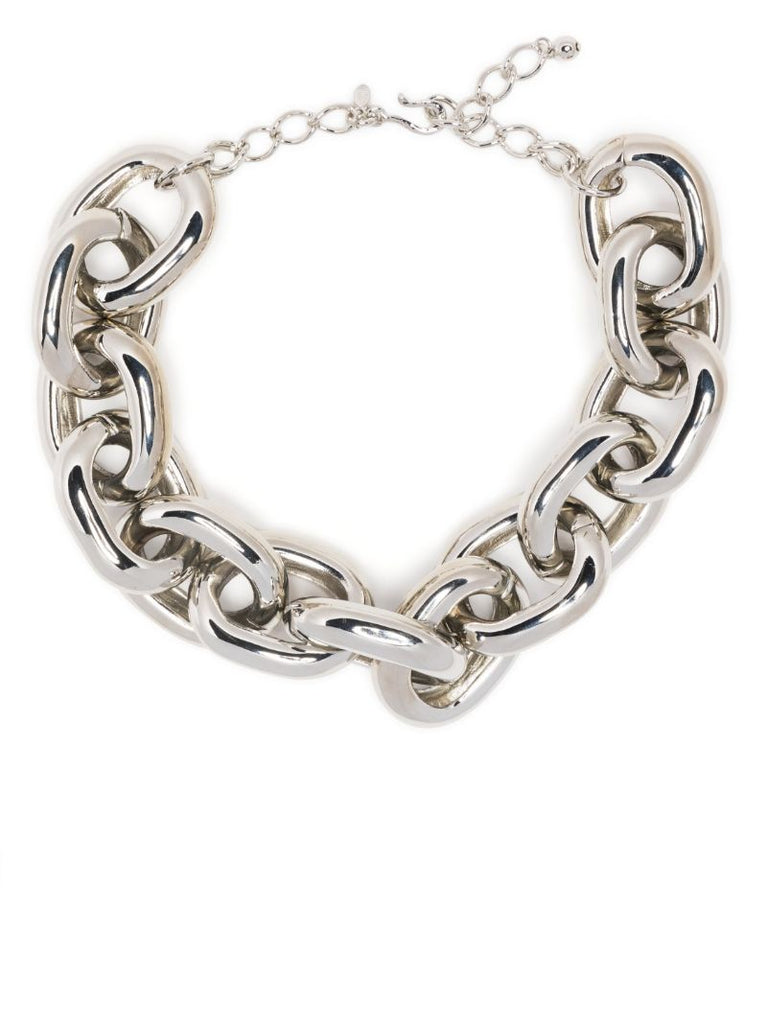 Silver-tone Oval Link Necklace