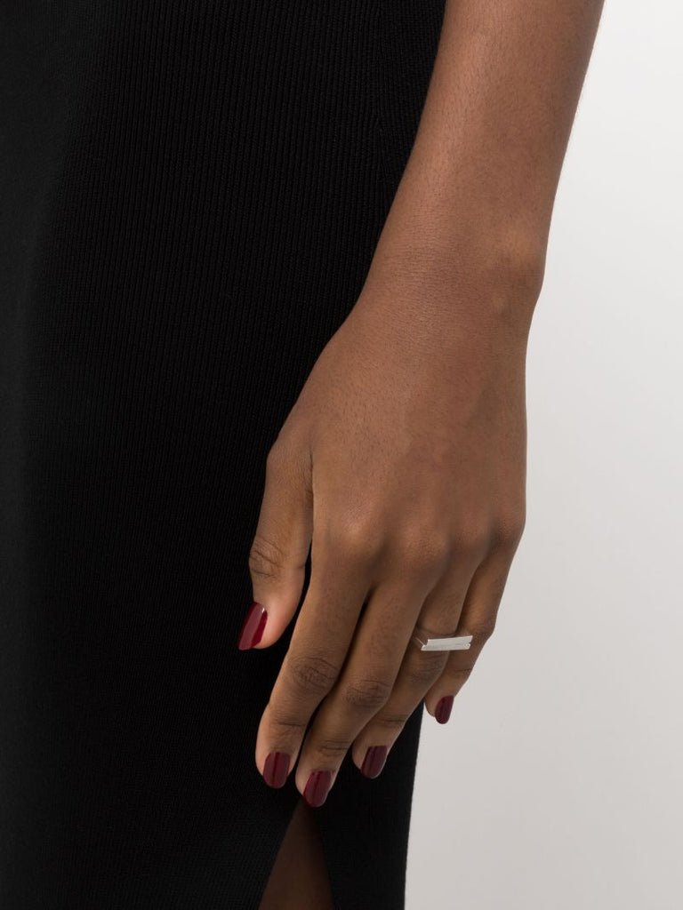 Sterling Silver Step Clear Crystal Ring