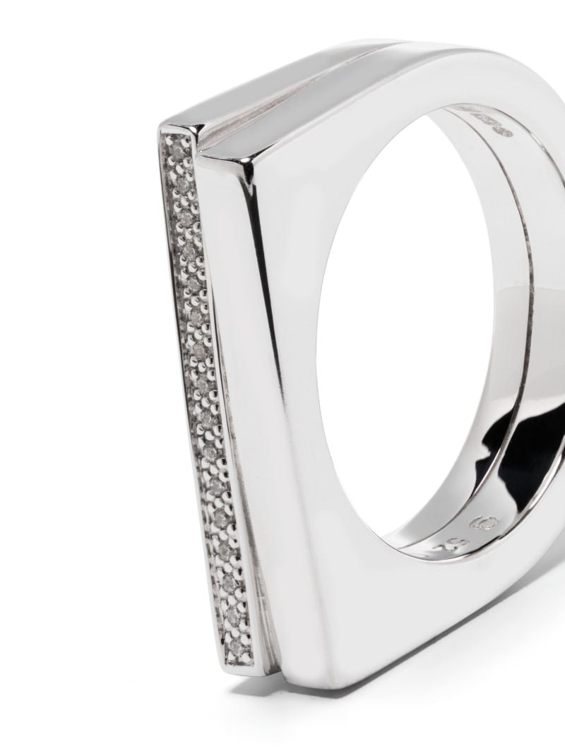 Sterling Silver Step Clear Crystal Ring