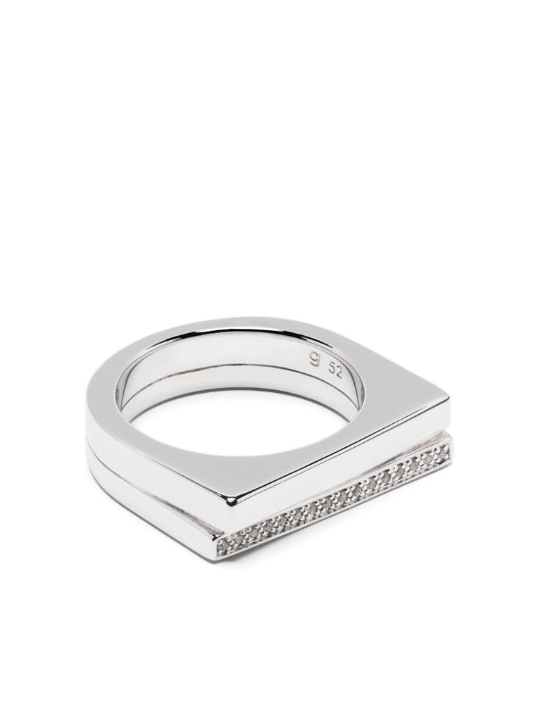 Sterling Silver Step Clear Crystal Ring