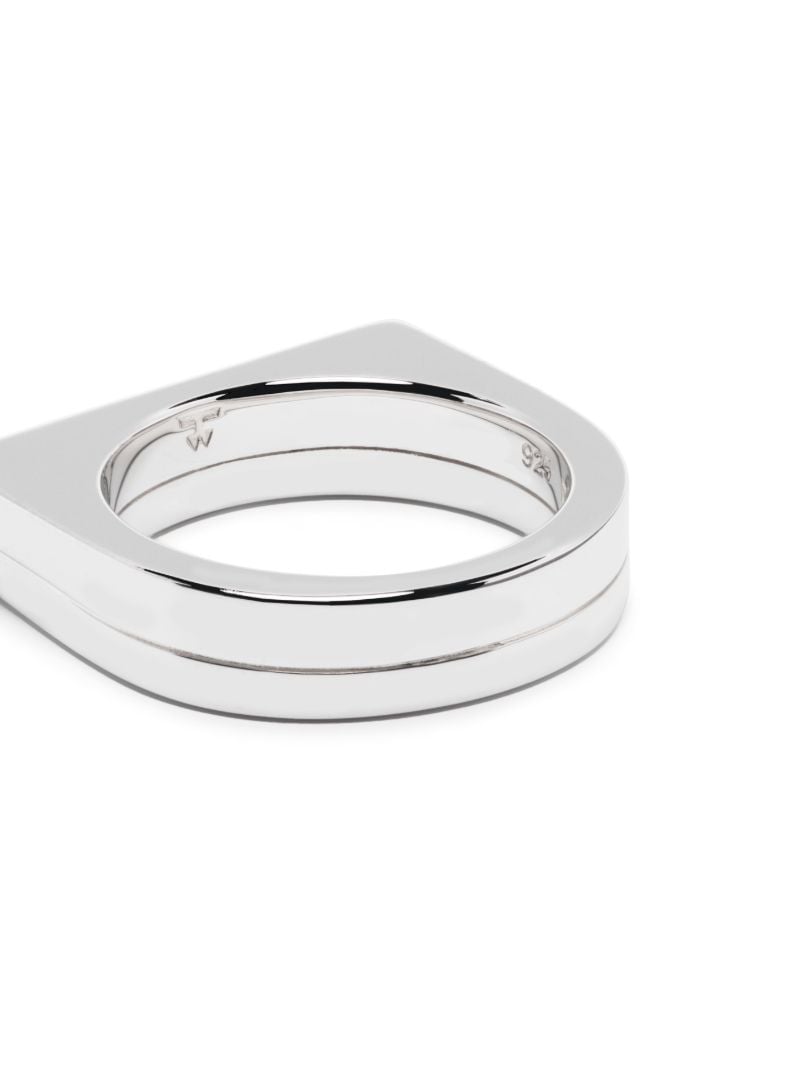 Sterling Silver Step Clear Crystal Ring