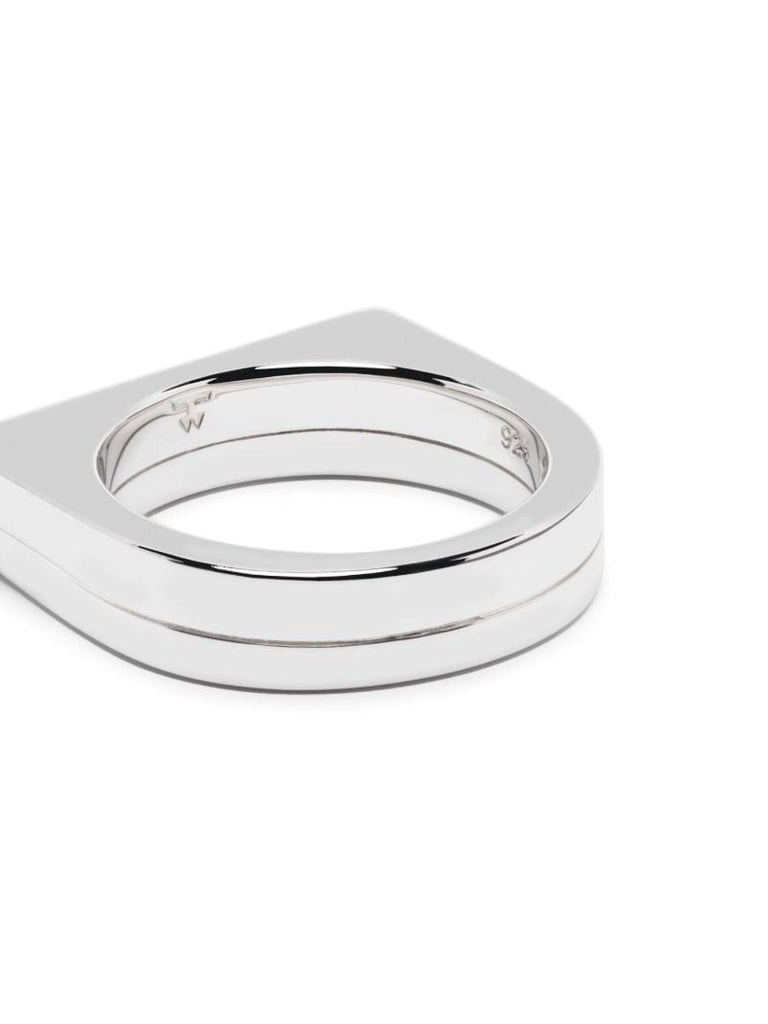 Sterling Silver Step Clear Crystal Ring