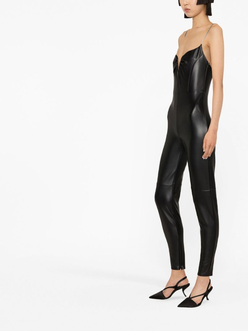 Black Zander Faux-leather Jumpsuit