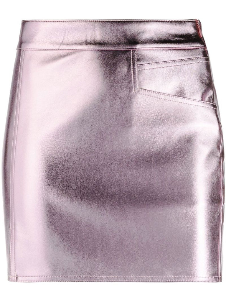 Pink Talia Metallic Mini Skirt