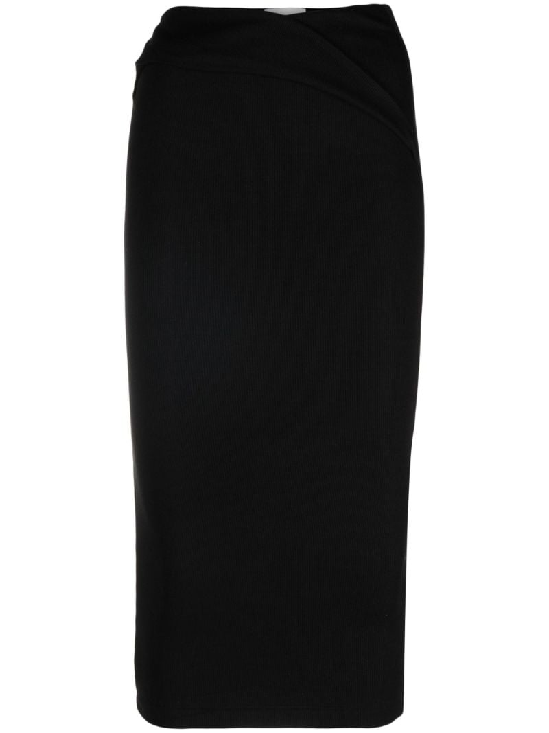 Black Bowie Crossover Midi Knitted Skirt