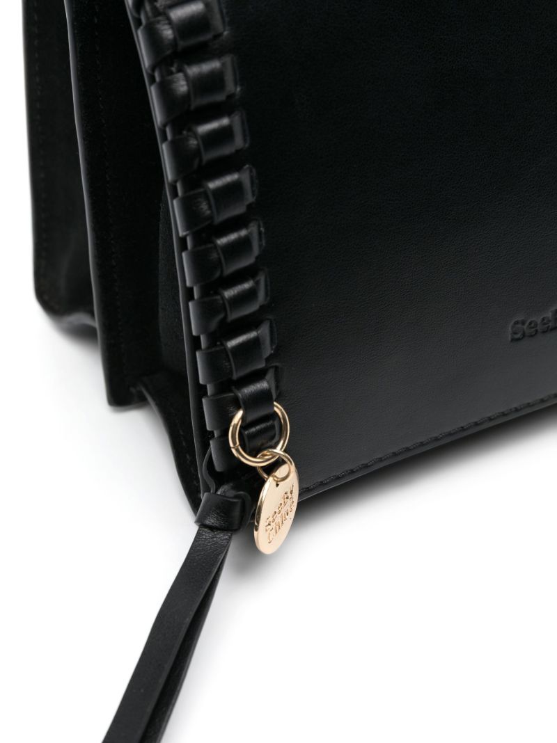 Black Tilda Mini Leather Top Handle Bag