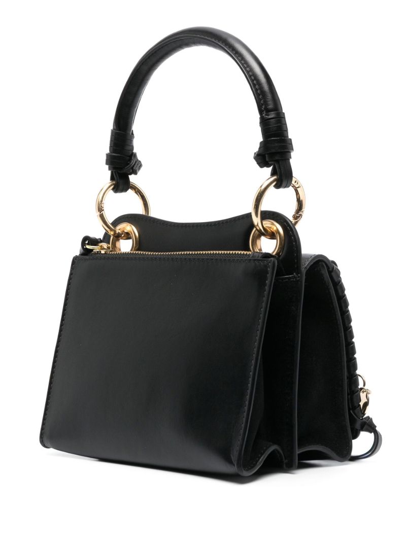 Black Tilda Mini Leather Top Handle Bag