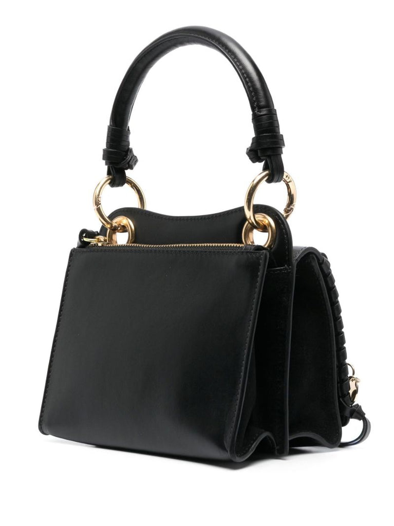 Black Tilda Mini Leather Top Handle Bag