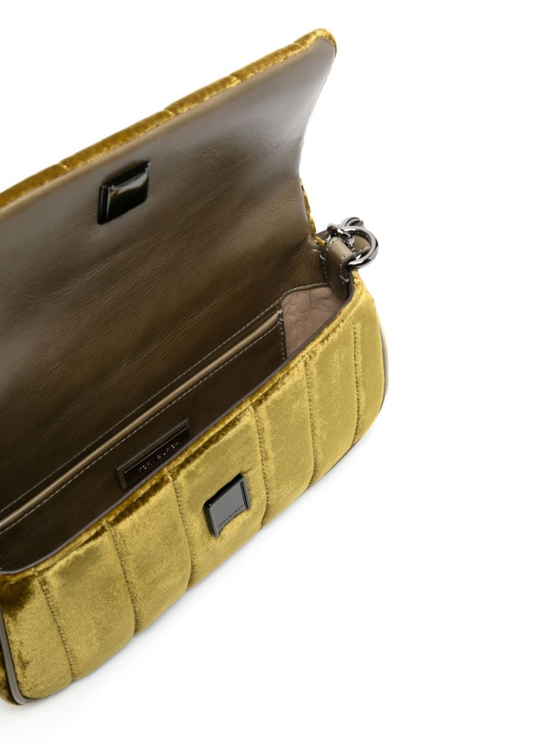 Green Kira Small Velvet Shoulder Bag