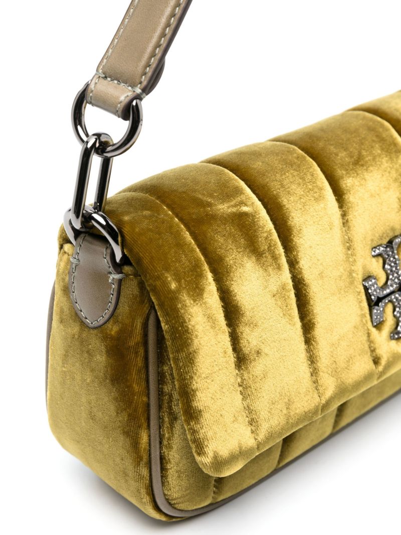 Green Kira Small Velvet Shoulder Bag