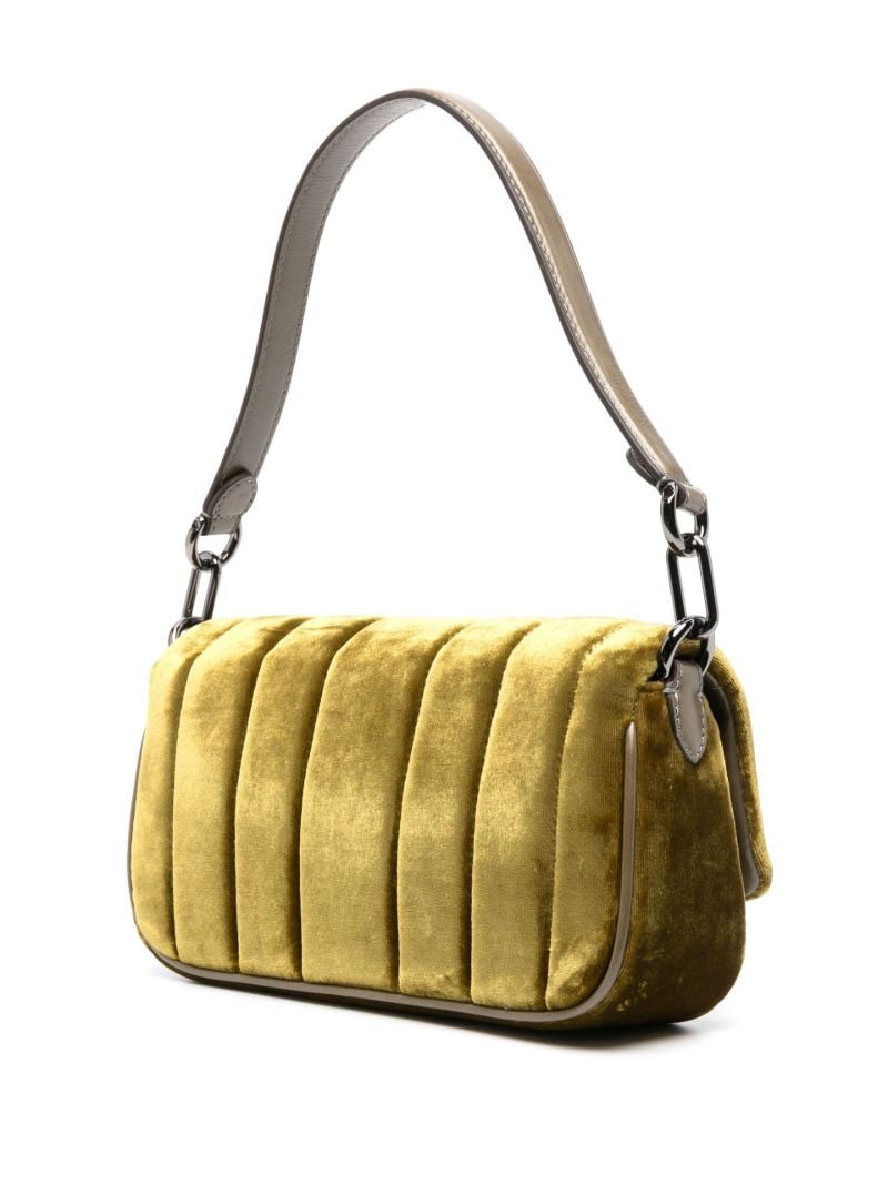 Green Kira Small Velvet Shoulder Bag