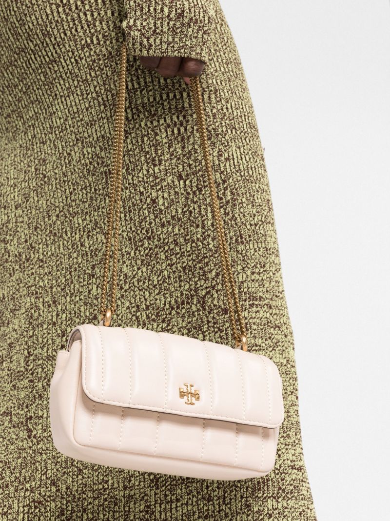 Neutral Kira Mini Quilted Leather Shoulder Bag