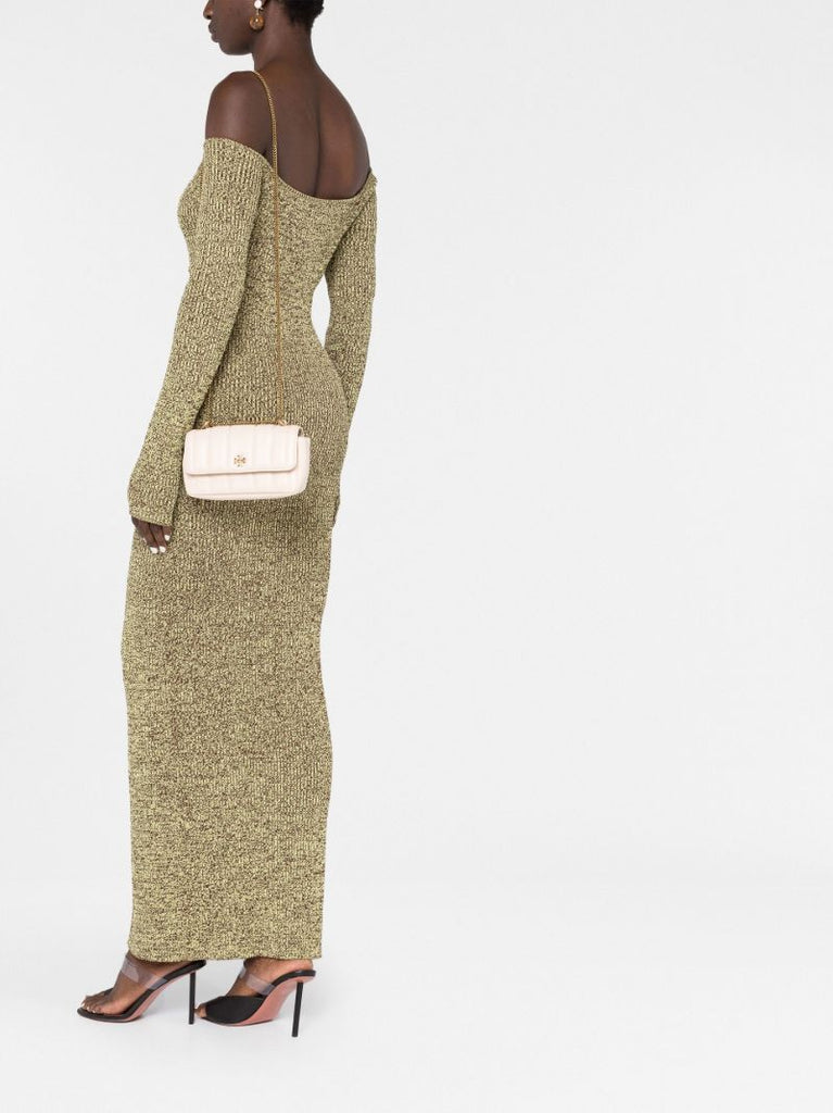 Neutral Kira Mini Quilted Leather Shoulder Bag