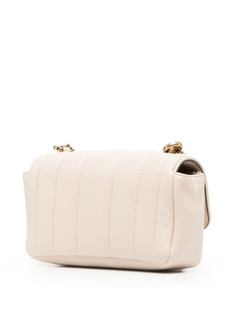 Neutral Kira Mini Quilted Leather Shoulder Bag
