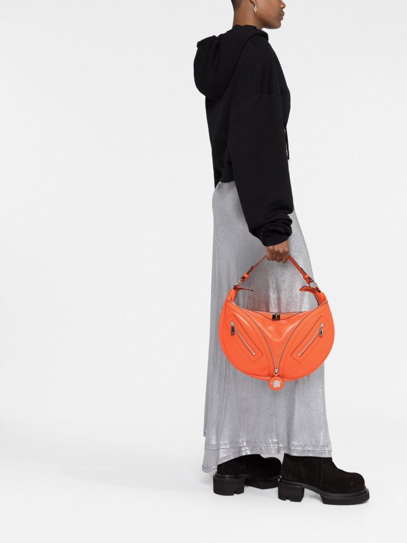 Orange Repeat Hobo Leather Bag