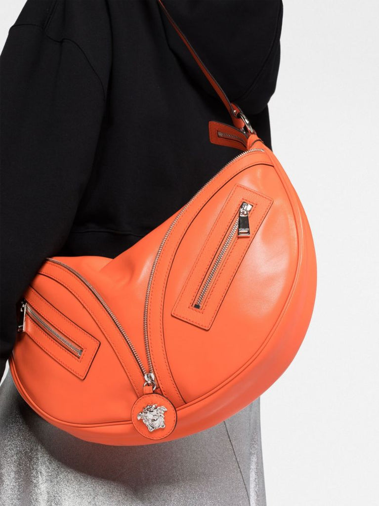 Orange Repeat Hobo Leather Bag