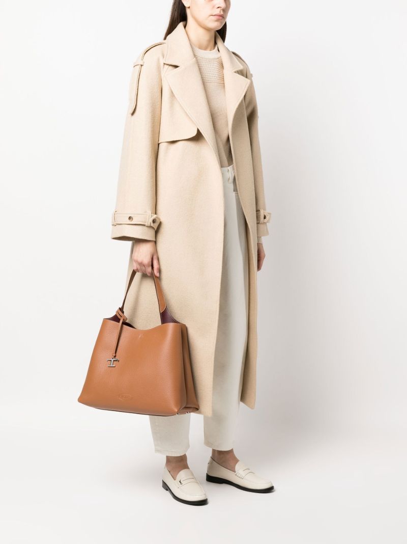 Brown Medium Leather Tote Bag