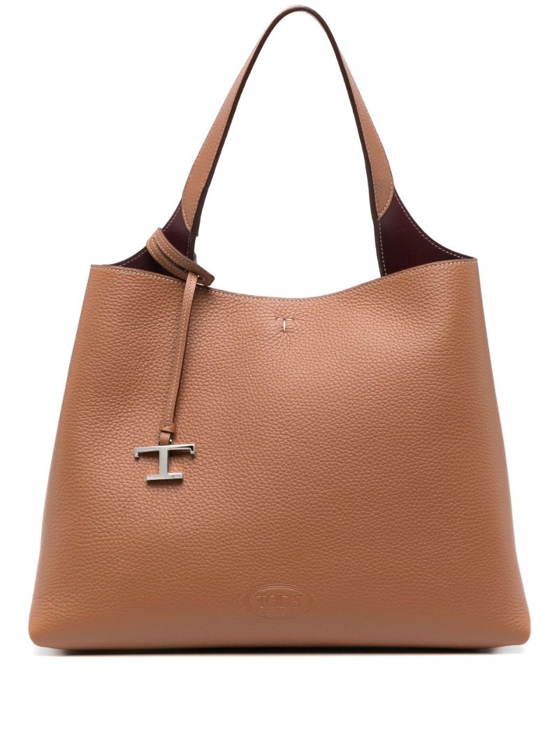 Brown Medium Leather Tote Bag